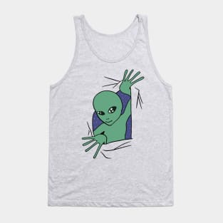 Alien Looking Through Fabric Tank Top